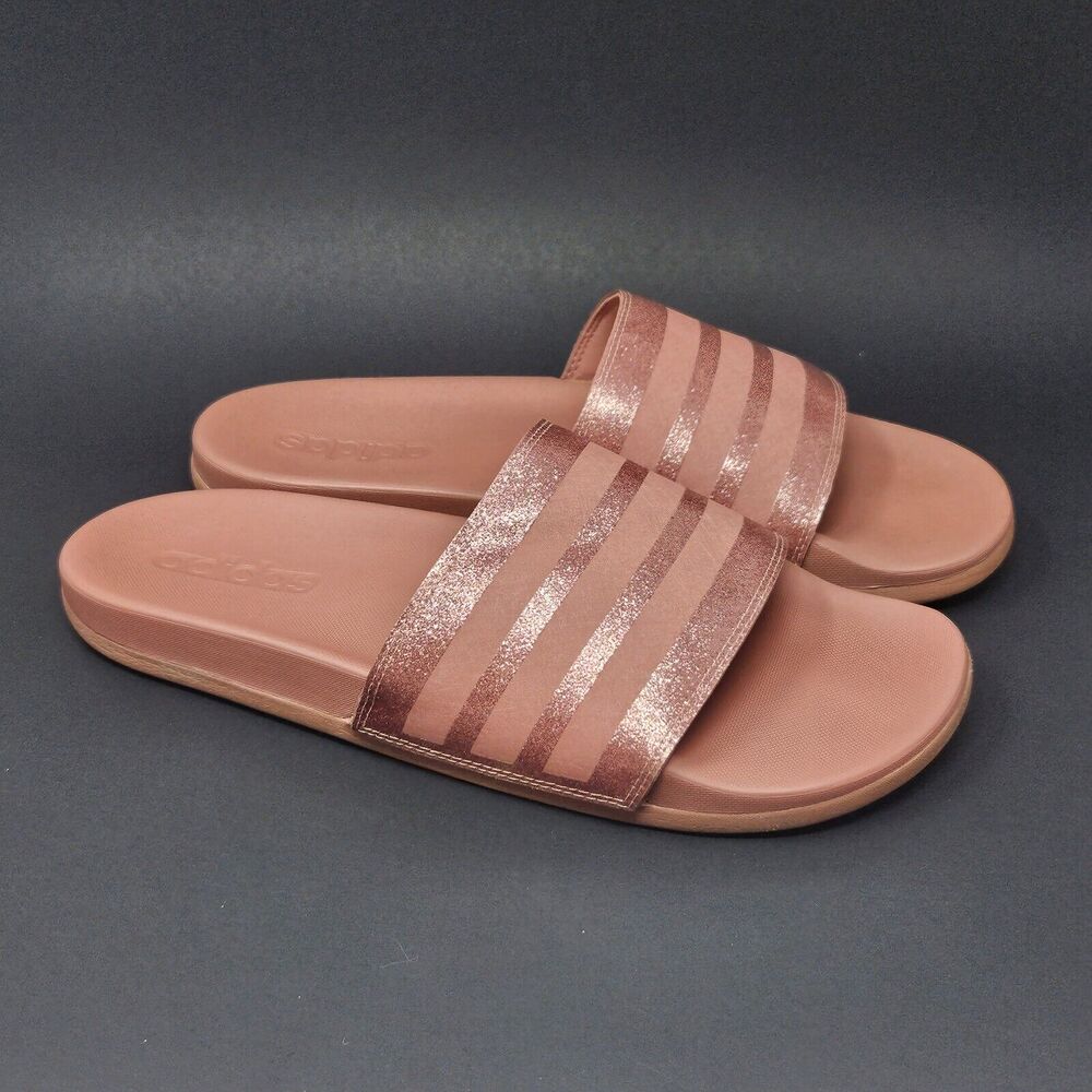 Adidas Adilette Mens shoes 10 43 slides pink shimmer